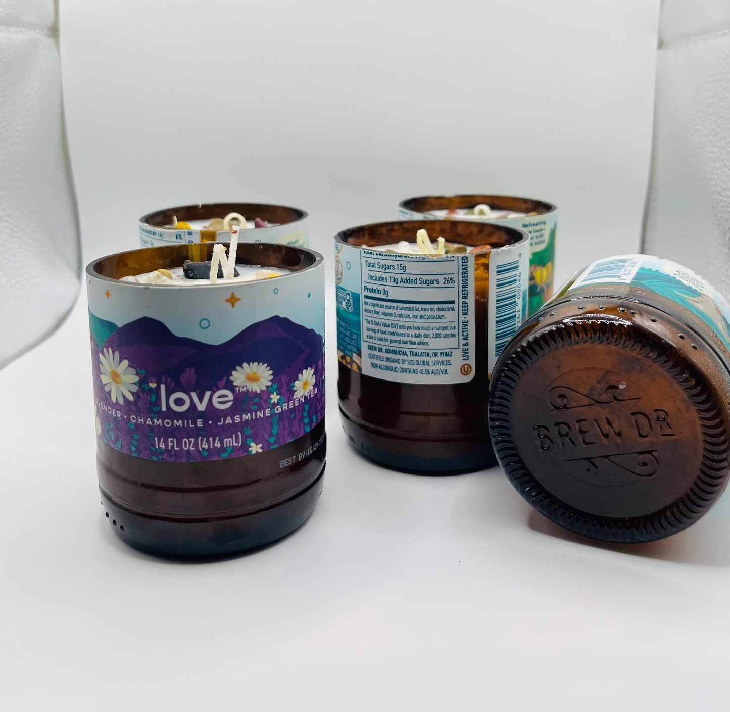 Repurposed Kombucha Candles
