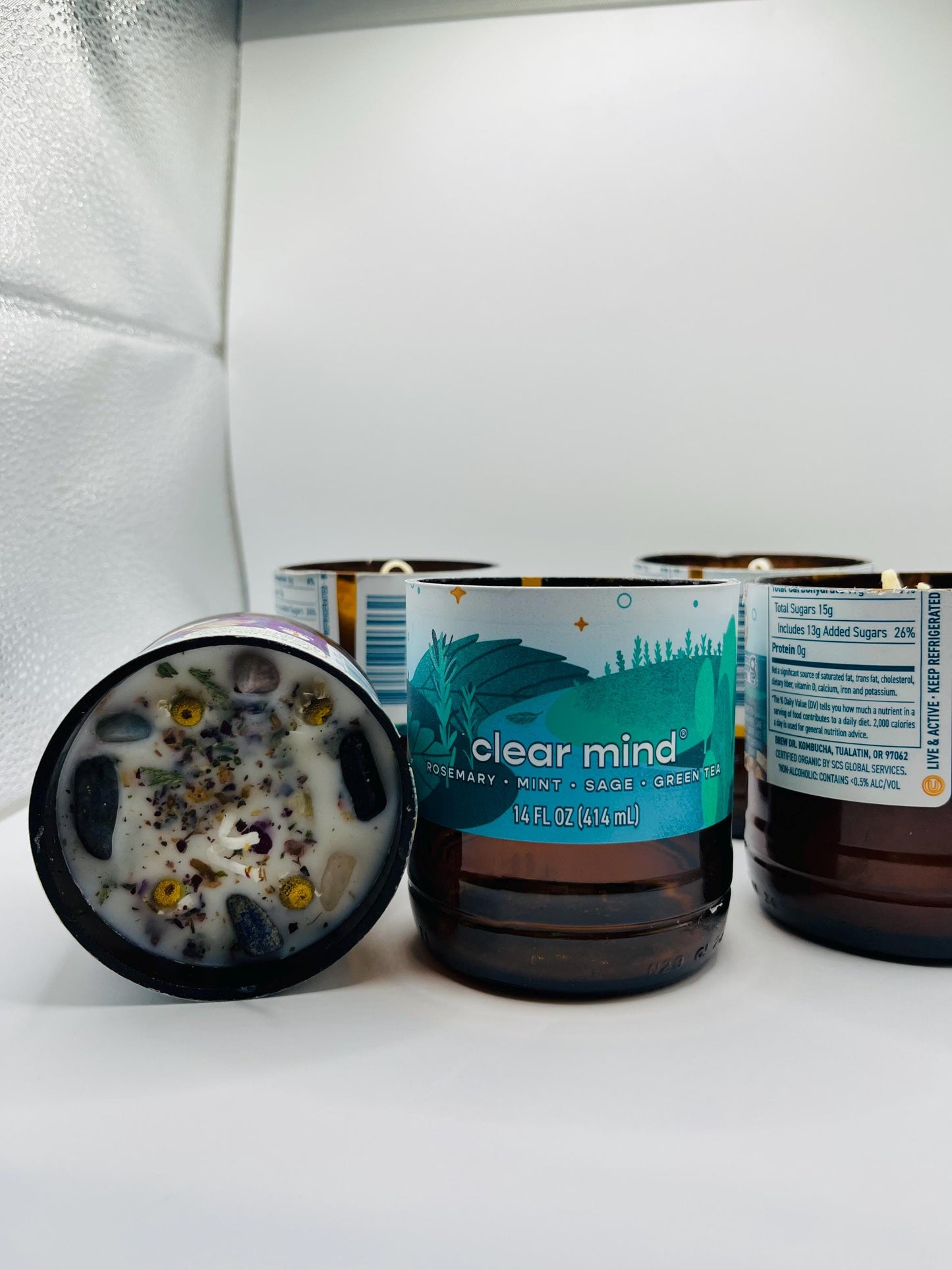 Repurposed Kombucha Candles