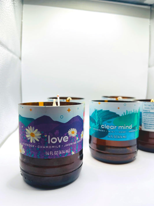 Repurposed Kombucha Candles